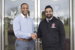 L to R: Jason Crichlow, Managing Director, Kent CCTV and Umesh Chapaneri, Head of Technical Support Services, Lady Eleanor Holles School